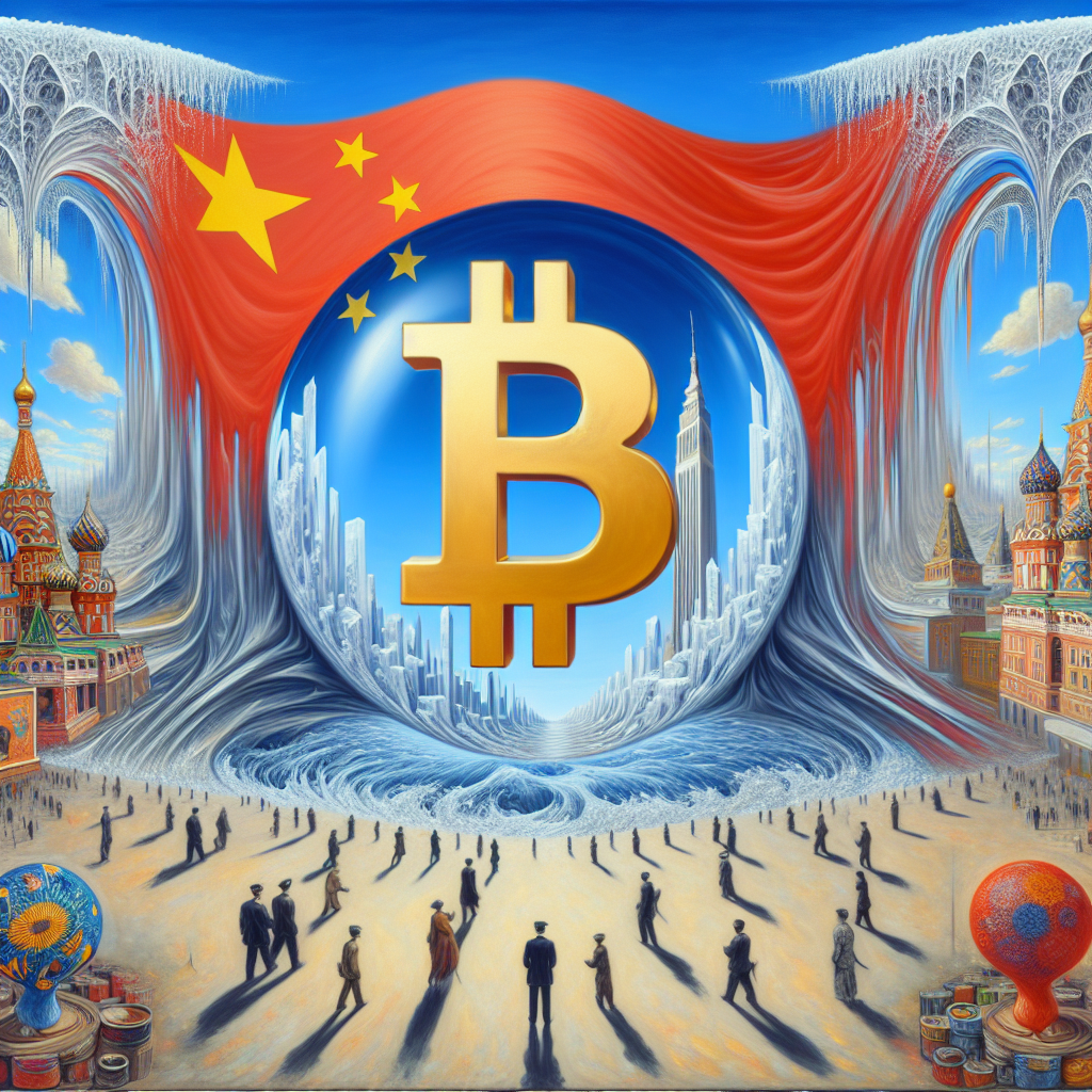 create an image to this topic: China\'s Bitcoin Ban: A Closer Look at the Potential Timeline for Reversal. use the falg of china as based element