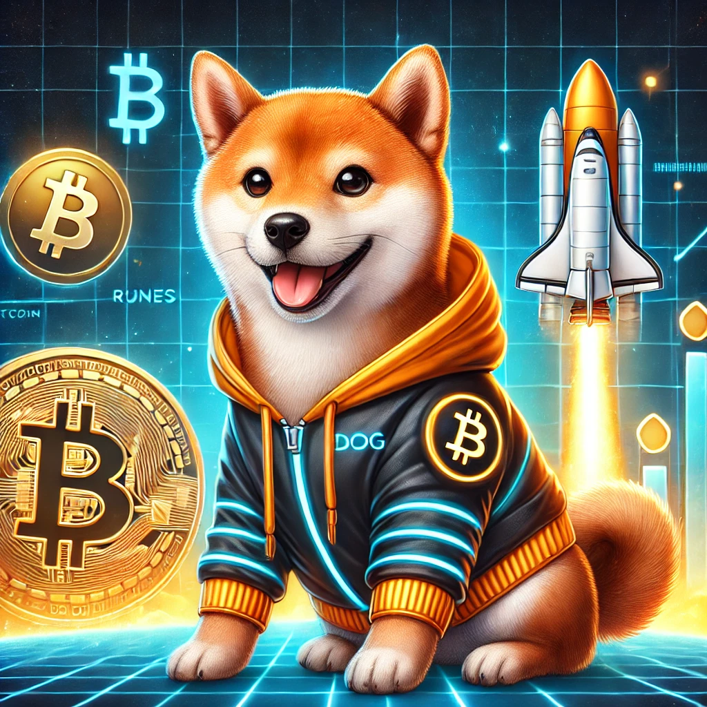 Here is the updated feature image for $DOG cryptocurrency, showcasing a Shiba Inu-style dog in a futuristic Bitcoin-themed hoodie with glowing accents. Let me know if there are any further adjustments needed!